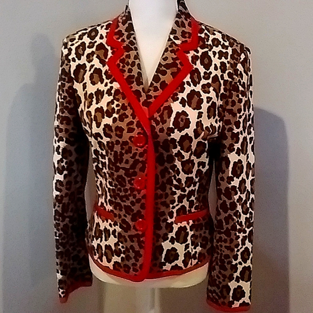 Etcetera Leopard Print Blazer - image 1